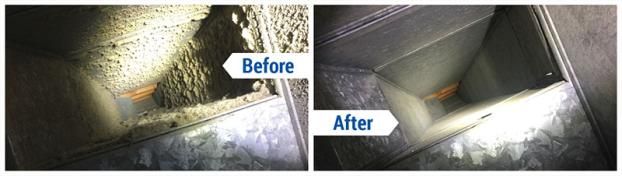 A recent air duct cleaning service job in the  area