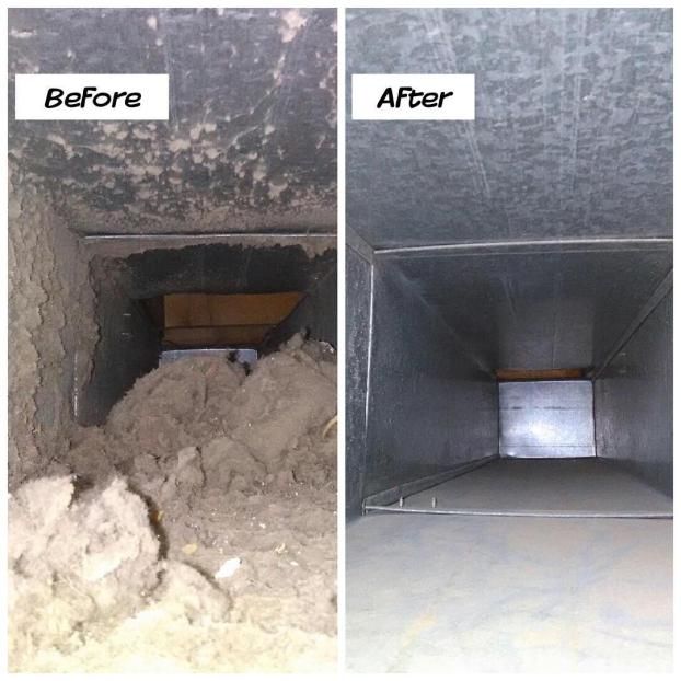A recent cleaning air duct service job in the Hamilton, OH area