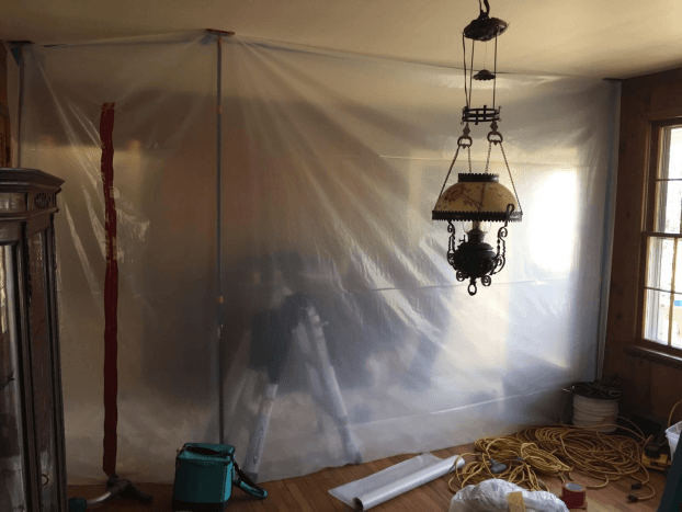 A recent home mold removal service job in the  area
