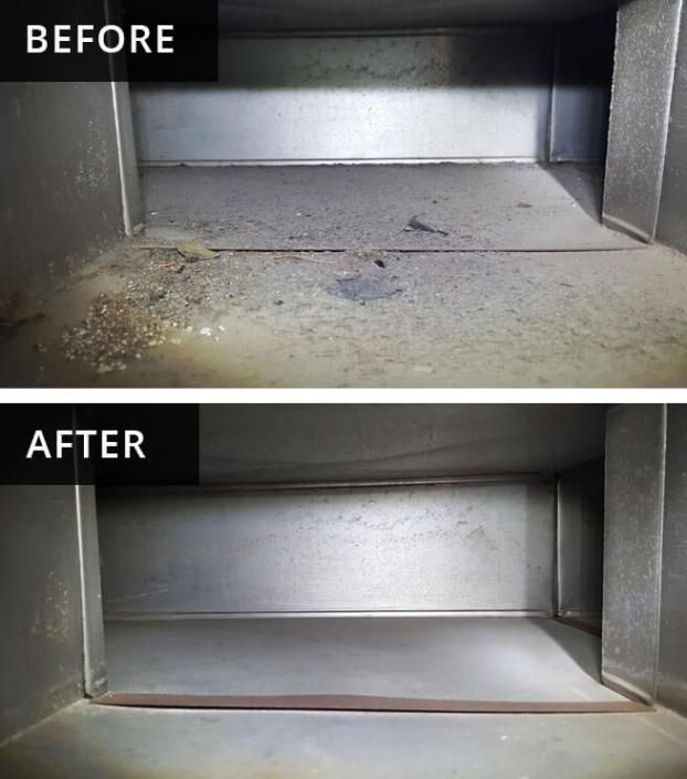 A recent air duct cleaning services job in the  area